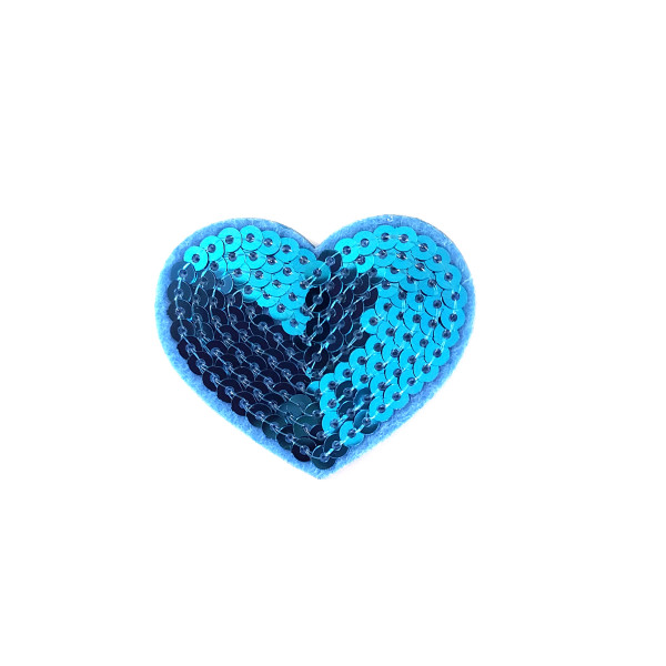 Paillettes Turquoise Heart Patch